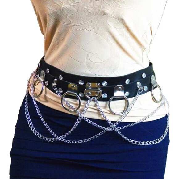 Accessories - Women's Gothic Punk Leather Waist Chain Body Chain Adjustable